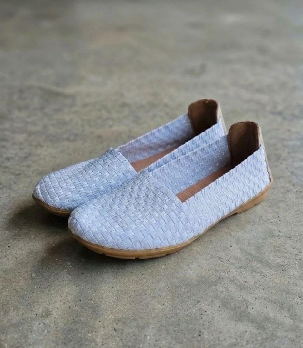 Bethany Stretch Flats White/Lilac Sparkle Shoes Size 6